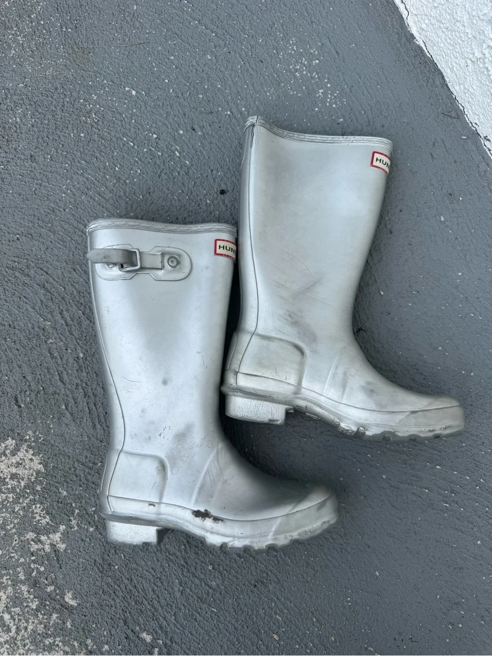 Hunter Silver Metallic Rain Boots